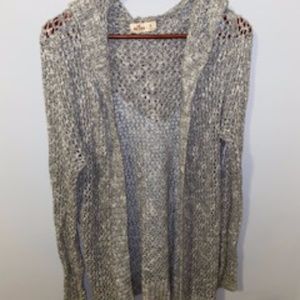 Long Gray Knit Cardigan